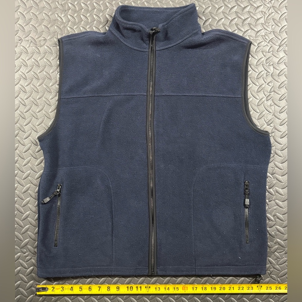 Old Navy Navy Blue Fleece Zip Vest XXL Full Zip Pockets - Picture 7 of 9